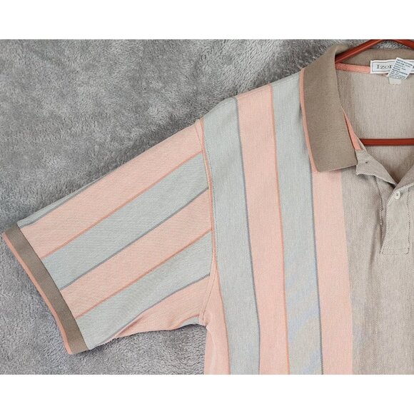 Izod Club Polo Mens Extra Large Multicolor Striped The Dominion Club Golf Shirt - Picture 9 of 11